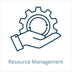 Resource management icon vector illustration, simple line element Resource management with editable stroke, Resource management simple icon, Resource management icon line style vector image