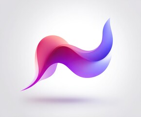 Abstract, fluid, vibrant, colorful, flowing, dynamic,  design element in shades of pink and purple