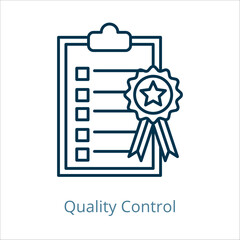Quality Control icon vector illustration, simple line element Quality Control with editable stroke, Quality Control simple icon, Quality Control icon line style vector image