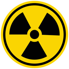 Obraz premium Radiation warning sign radioactive hazard transparent PNG