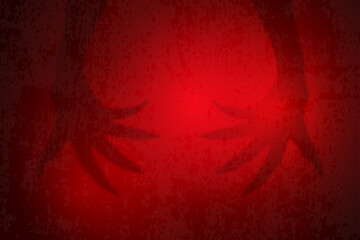 Shadows of a monster evil hands on a red background. Banner with Halloween decor. Vector illustration