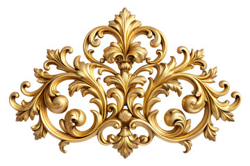 Golden Ornament with Delicate Detail: A captivating close-up showcases an ornate golden ornament. Intricate carvings and flowing lines.
