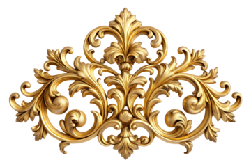 Golden Ornament with Delicate Detail: A captivating close-up showcases an ornate golden ornament. Intricate carvings and flowing lines.