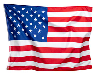 american flag isolated on white