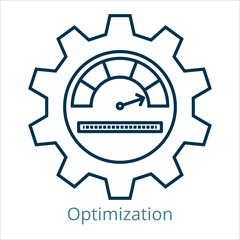Optimization icon vector illustration, simple line element Optimization with editable stroke, Optimization simple icon, Optimization icon line style vector image