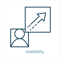 scalability icon vector illustration, simple line element scalability with editable stroke, scalability simple icon, scalability icon line style vector image