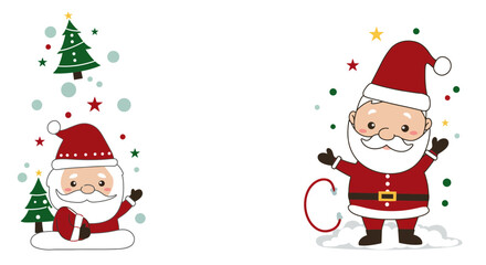 santa claus with christmas tree