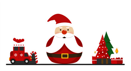 santa claus with christmas tree