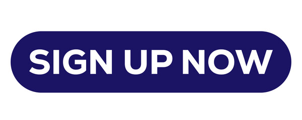 Blue sign up now button isolated on transparent background
