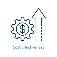cost effectiveness icon vector illustration, simple line element cost effectiveness with editable stroke, cost effectiveness simple icon, cost effectiveness icon line style vector image