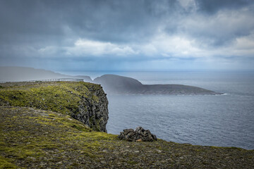 The landscape around the North Cape in Norway on a stormy day