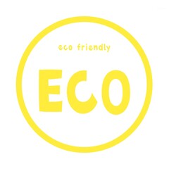 Eco Friendly ECO 環境に優しいエコを示す円形モノクロラベル