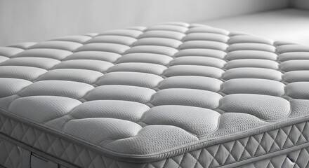 Plush White Mattress with Quilted Top and Diamond Stitched Border CloseUp