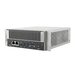 Obraz premium Compact Edge AI Computer with Multiple Ports and Cooling Fins edge ai technology