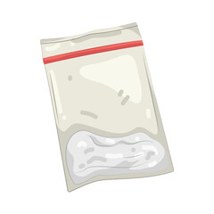Illustration of Plastic Bag with White Powder