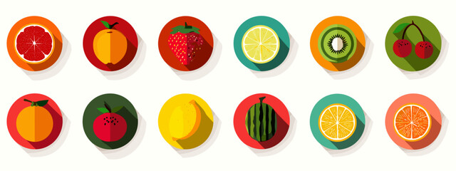 Colorful fruit assortment illustration