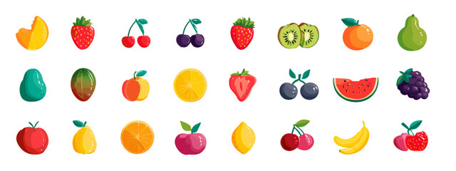 Colorful Fruit Icons Collection