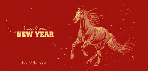 Chinese New Year Banner  , year of the Horse 2026