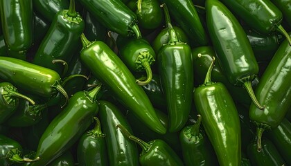 Fresh green chili peppers