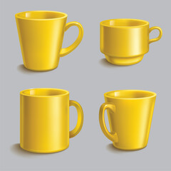Coffee tea mug mockup flat isolated vector