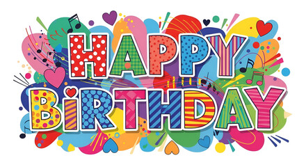 a happy birthday background illustration with rainbow graffiti Generative AI