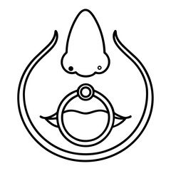 Nose Ring line art vector