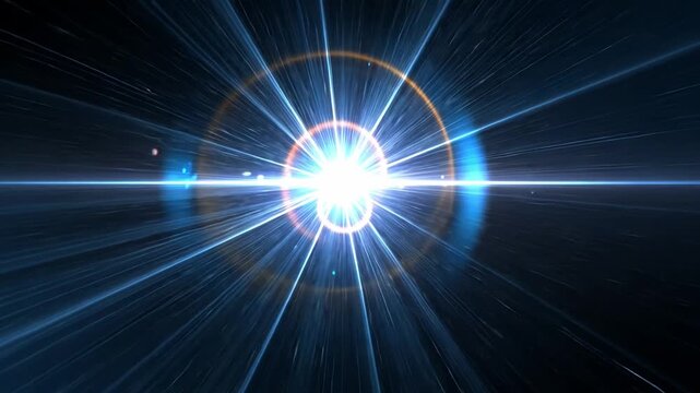 Energy Beam: A radiant beam of energy surges outward, punctuated by concentric rings, emanating from a central source in this captivating artistic rendering.