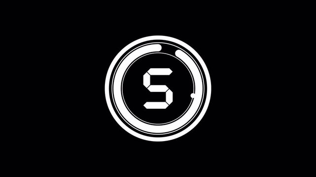 High-resolution 4K 10-second countdown with a digital font and radial progress. Versatile graphic for transitions, overlays, or synchronization. Seamless loop potential.
