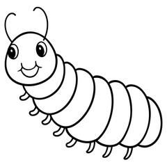 Caterpillar line art vector