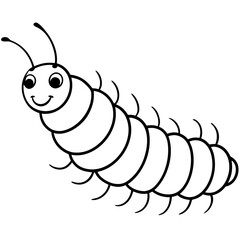 Caterpillar line art vector