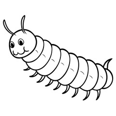 Caterpillar line art vector