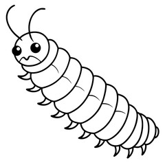 Caterpillar line art vector