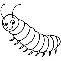 Caterpillar line art vector