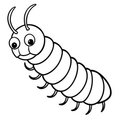 Caterpillar line art vector