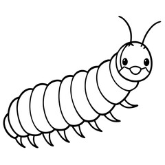 Caterpillar line art vector