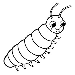 Caterpillar line art vector