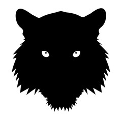 fierce animal head silhouette logo black and w