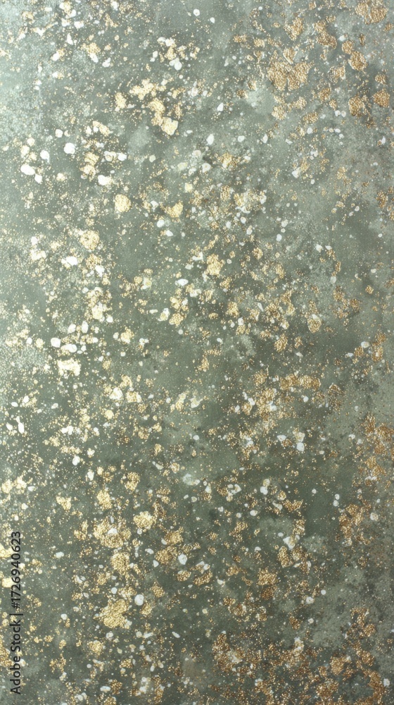 Aufkleber soft olive base with golden leaf flecks on dusty background texture for elegant design applications
