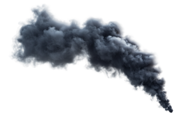 Dark Smoke Cloud Isolated on Transparent Background