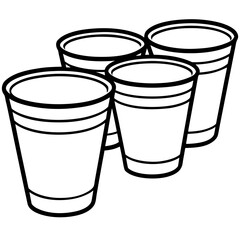 Cups line art vector