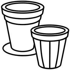 Cups line art vector