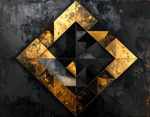 Geometric, dark, gold tiles