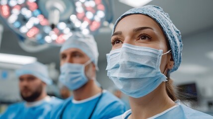 Surgery team in action doctors performing life-saving operations in hospital's operating room captured in gigapixel detail