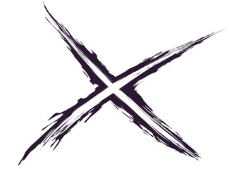 交差した荒々しいひっかき傷の傷跡