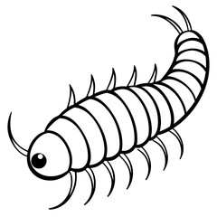 Millipede line art vector