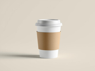 Coffee Cup Mockup with Blank Sleeve