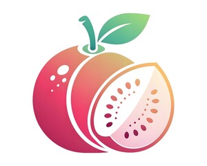 Obraz premium Vector illustration of a fresh red apple with a drop and a green leaf, perfect for an isolated fruit icon or healthy food symbol