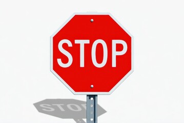 Traffic safety warning stop sign urban intersection image clear background eye-level view road safety concept
