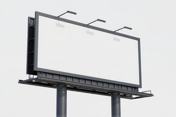 Obraz premium Blank billboard advertisement urban area outdoor display clear sky frontal view marketing opportunity