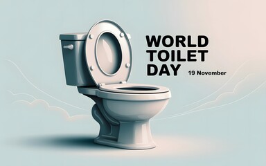 World toilet day awareness campaign with a clean toilet